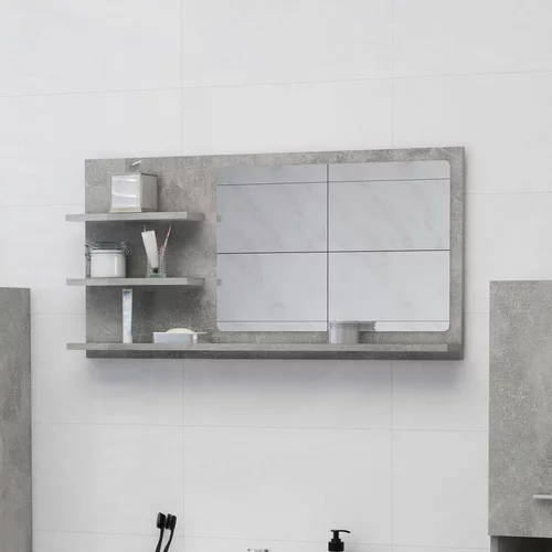 vidaXL Kupaonsko ogledalo siva boja betona 90 x 10,5 x 45 cm iverica