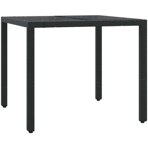  3-dijelni bistro set s jastucima crni od poliratana Slike