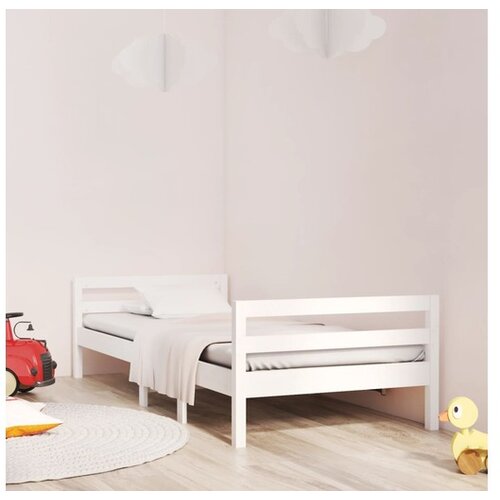  Posteljni okvir bel 75x190 cm trdna borovina Cene