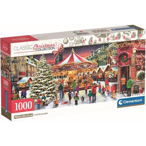 Clementoni Božićno selo 1000-dijelni panoramski puzzle - Slike