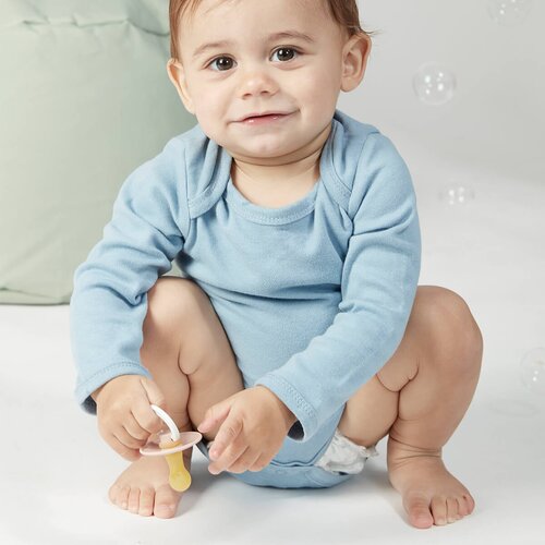 Bibs Colour Natural Rubber Size 1: 0+ months duda Vanilla Night / Dark Night 2 kos Slike