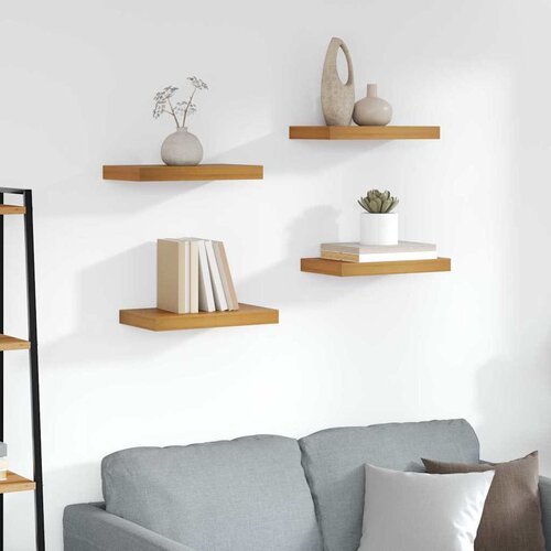  Polica na zidu 4 pcs Smeđa 40 x 23,5 x 4 cm Konstruirano drvo Cene
