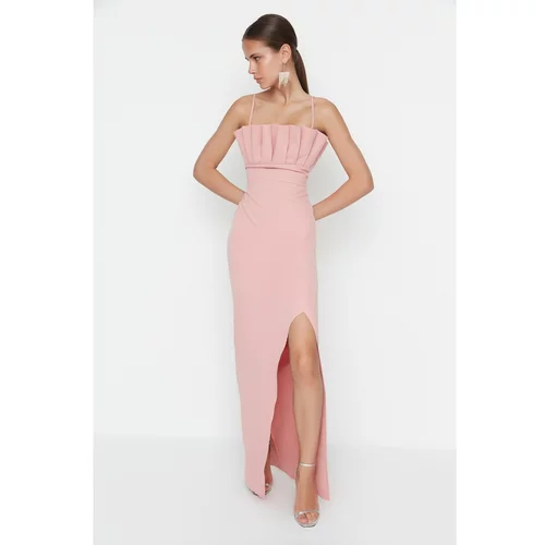 Trendyol Pink Wrapped Detailed Evening Dress & Graduation Dress