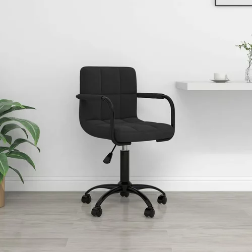 vidaXL Vrtljiv pisarniški stol črn žamet