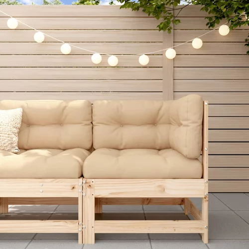 vidaXL Kutna sofa od masivne borovine s jastucima