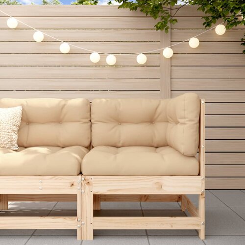 VidaXL Kutna sofa od masivne borovine s jastucima Slike