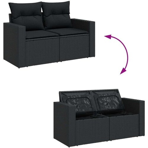 VidaXL 13-dijelni set vrtnih sofa s jastucima poliratan crni Slike