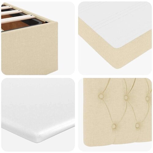 vidaXL Otomanski okvir kreveta s madraca krem 120x190 cm od tkanine Cijene