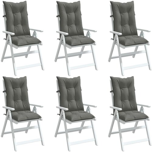 VidaXL Jastuci za stolice 6 kom tamnosivi 120x50x7 cm od tkanine Slike