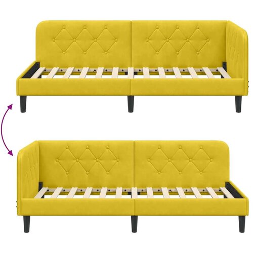 VidaXL Kutni okvir kreveta s uzglavljem Žuta 100 x 200 cm Bar&amp;scaron;un Slike