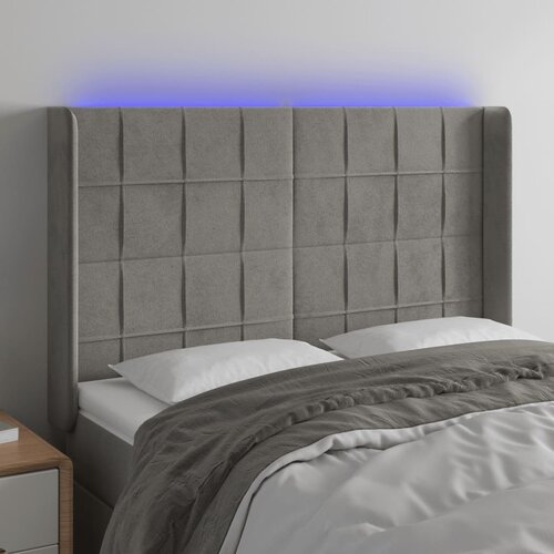  LED uzglavlje svjetlosivo 147 x 16 x 118/128 cm bar&scaron;unasto Cijene
