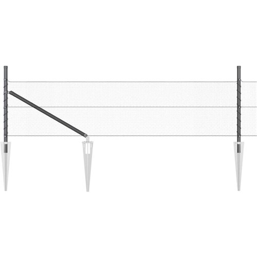 vidaXL Stup za ogradu Siva 100 x 0 5 m (13 mm mreža) Čelik i PVC Cijene