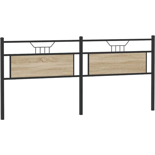 Maison Chic Posteljno vzglavje - Vzglavna omarica sonoma hrast 193 cm inž. les in jeklo, (22077301) Slike