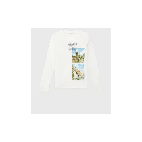 Tom Tailor Dječja pamučna majica dugih rukava boja: bijela, s tiskom