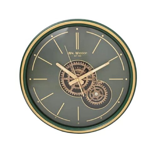 Widdop & Co. William - Zidni sat - Moving Gears and Metal Frame, Green and Gold Cene