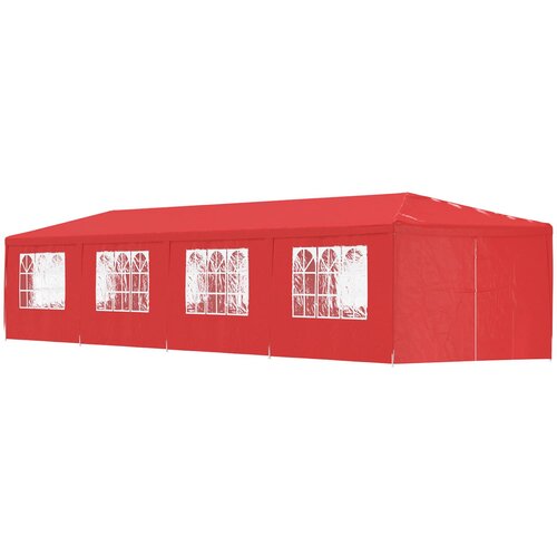Šator za zabave 1200 x 300 x 255 cm Crvena PE i čelik Cijene
