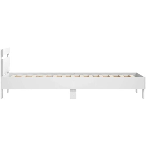 VidaXL Okvir kreveta s uzglavljem bijeli 90 x 200 cm konstruirano drvo Slike