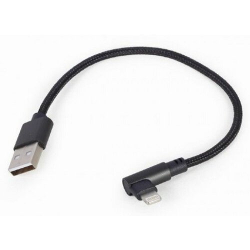 Gembird CC-USB2-AMLML-0.2M pod uglom USB 8-pin kabl za punjenje i prenos podataka, 0.2 m, black Slike