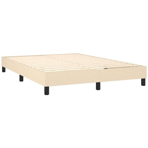 vidaXL Box spring postelja z vzmetnico krem 140x190 cm blago Cene