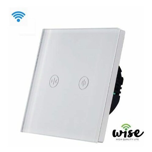 Wise prekidač WiFi za roletne-zavese, stakleni Panel beli Slike