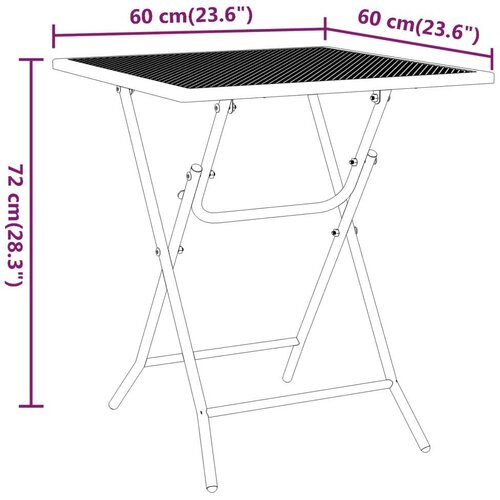  Vrtna garnitura - 3-dijelni vrtni blagovaonski set ekspandirani metal antracit - Dužina stola 60 cm 2 Slike
