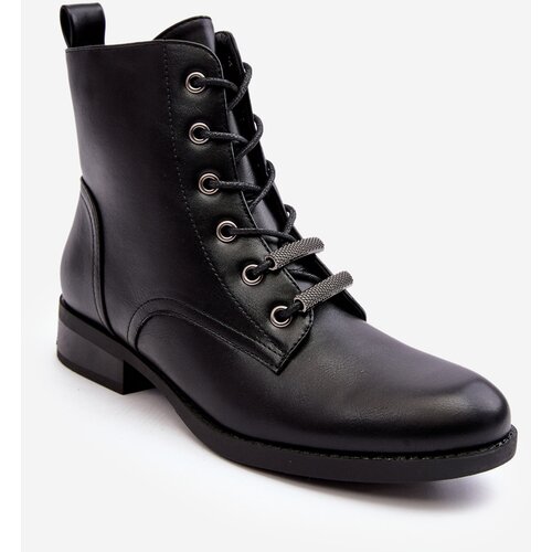 Kesi Classic Leather Women's Warm Ankle Boots S.Barski Black Slike