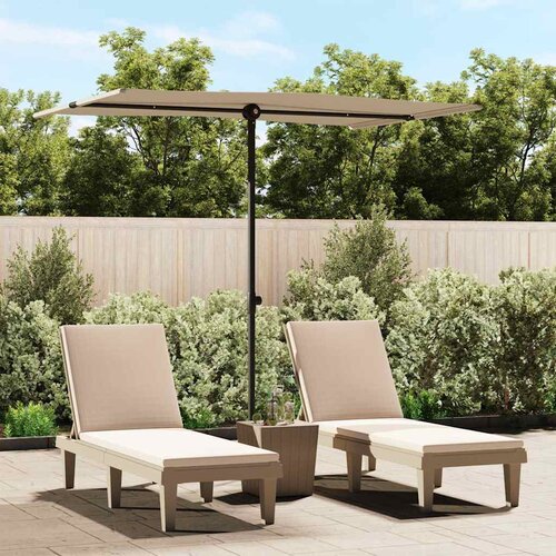  Vrtni suncobran s aluminijskim stupom 2 x 1,5 m smeđe-sivi Cene