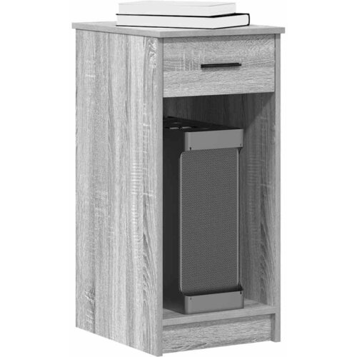 vidaXL Tower stalak za računalo s ladicom boja sivog hrasta 35x45x77cm Cijene