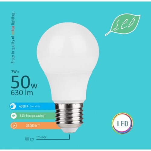 Mitea led eco sijalica E27 7W A59 4000K 220-240V Cene