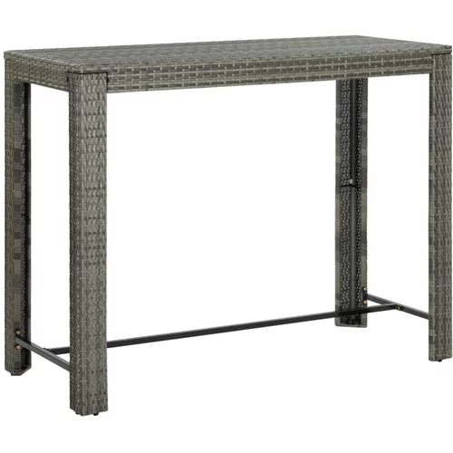  Vrtni barski stol sivi 140,5 x 60,5 x 110,5 cm od poliratana