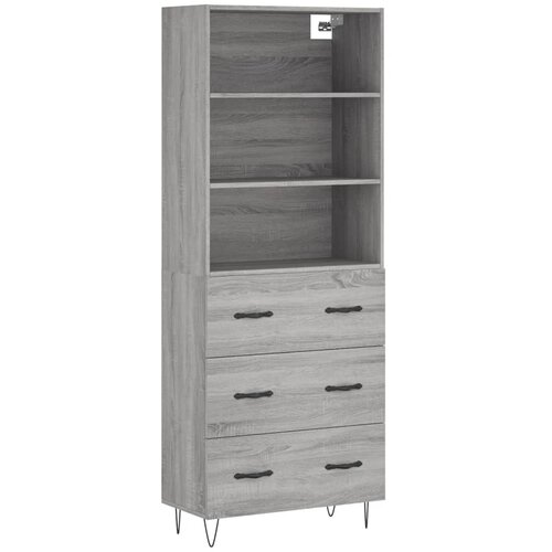 Maison Chic Visoka Komoda - Predalnik siva sonoma 69,5x34x180 cm inženirski les, (21719560) Cene