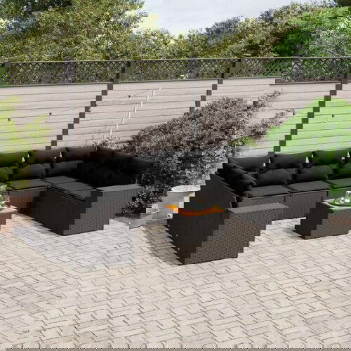  11-dijelni set vrtnih sofa od poliratana s jastucima crni Cene