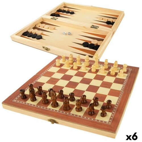  Ploča za Šah i Dame Colorbaby Backgammon Drvo (6 kom.) Cijene