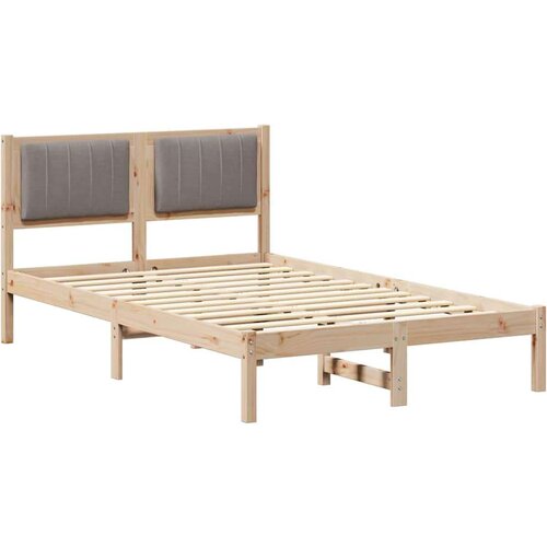 VidaXL Krevetni okvir s tapiciranim uzglavljem Sivo-smeđa 120 x 200 cm Slike