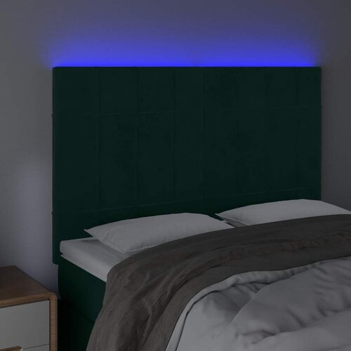  LED uzglavlje tamnozeleno 144x5x118/128 cm bar&amp;scaron;unasto Slike