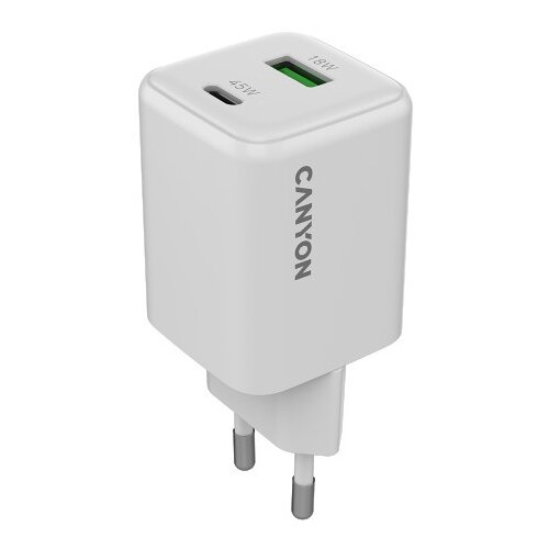 Canyon CU45AC GaN 45W 1xPD 1xQC EU White charger ( CNS-CUW45AC ) Cene