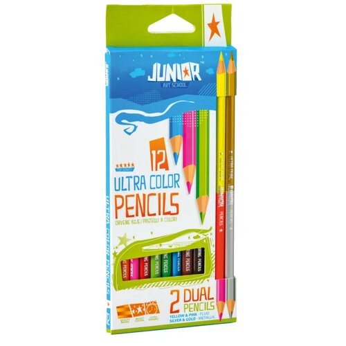 Junior Ultra color, drvena boja, trouglasta, 10+2 dual Cene