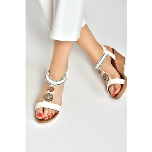 Fox Shoes Women's White Wedge Heels Sandals Cene