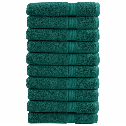 vidaXL Premium brisače 10 kos zelena 100x200 cm 600 g/m2 100 % bombaž Cene
