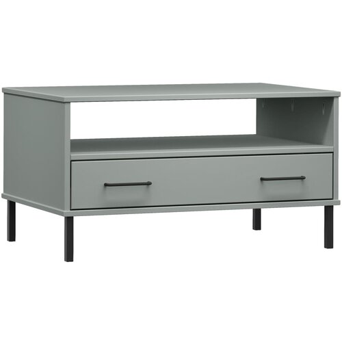 Maison Chic Klubska mizica - kavna mizica - Nizka mizica siva 85x50x45 cm trden les OSLO, (21753325) Slike