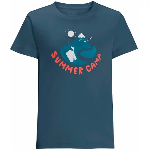 Jack Wolfskin Otroška kratka majica SUMMER CAMP T K mornarsko modra barva