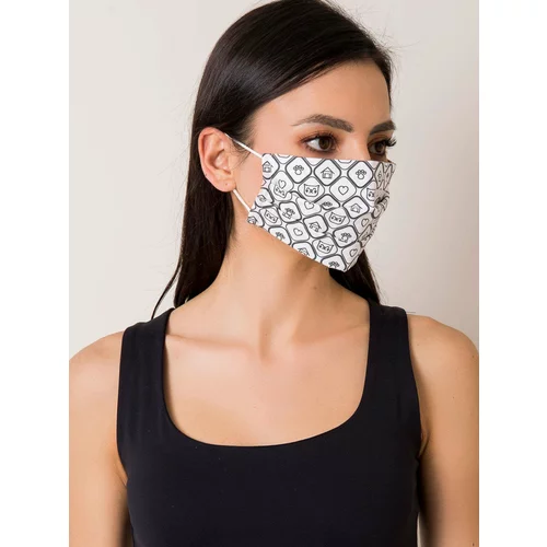 Fashion Hunters White protective mask with print