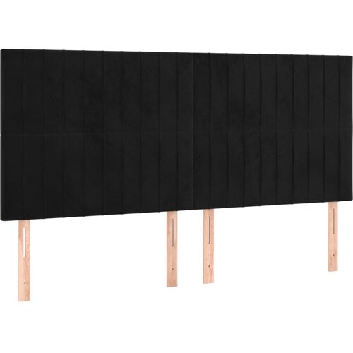 Maison Chic Posteljno vzglavje - Vzglavna omarica 4 kosa črn 100x5x78/88 cm žamet, (22077605) Cene