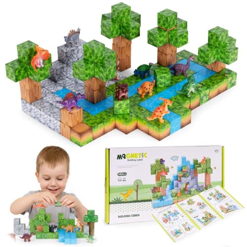  Magnetni set građevinske kocke Dinosauri - 142 dijelova Cene