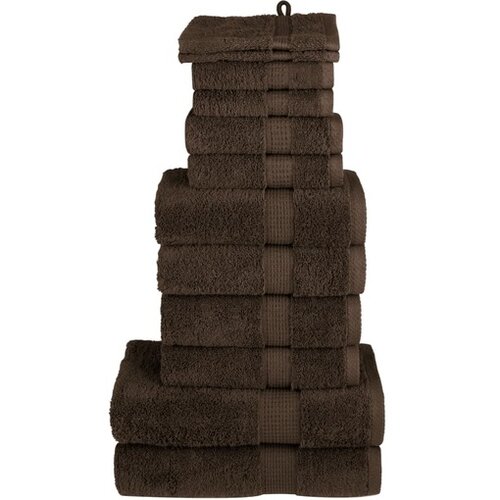 vidaXL Komplet brisač iz bombaža 12-delni rjava 600gsm 100% bombaž Cene