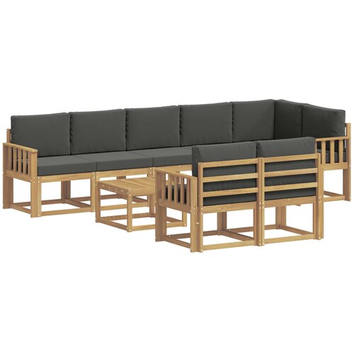 vidaXL Zunanja garnitura za sedenje 9 pcs Bela in antracit Poliester, (5000280086) Cene