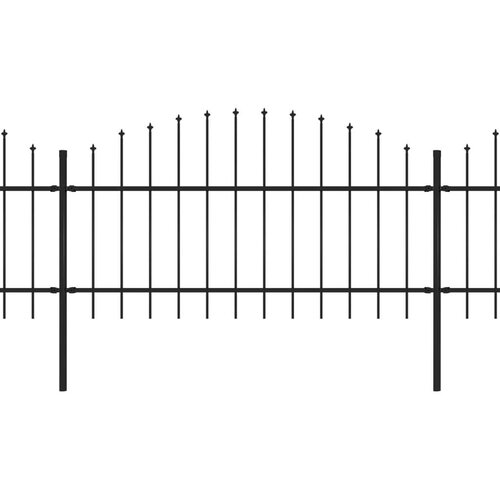 vidaXL Vrtna ograja s koničastimi vrhovi jeklo (1-1,25)x11,9 m črna Cene