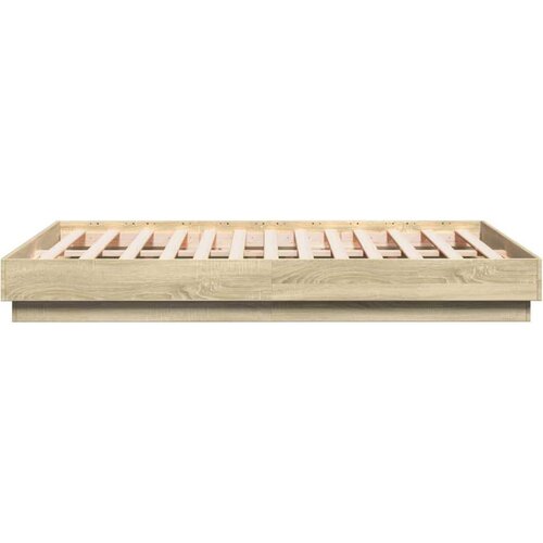 VidaXL okvir za krevet boja hrasta 140x190 cm od konstruiranog drva Slike