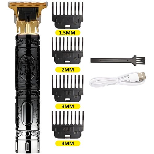  Električni stroj za kosu s USB punjenjem Budha - Crna / Srebrna KP25781 Cene