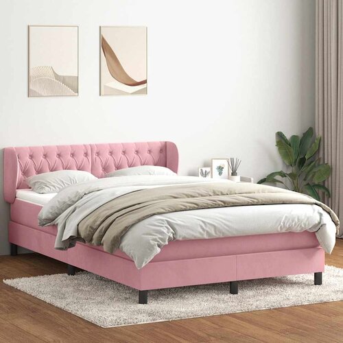 Box Spring krevet s madracem ružičasti 140x220 cm bar&scaron;un Cijene